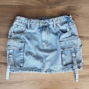 Harper Light Blue Denim Mini Skirt